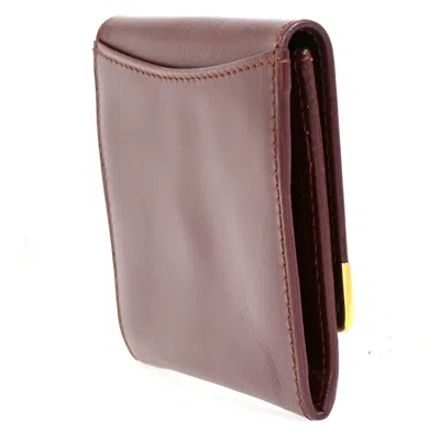 Pre-owned Cartier Must De  Burgundy Leather Wallet  ()