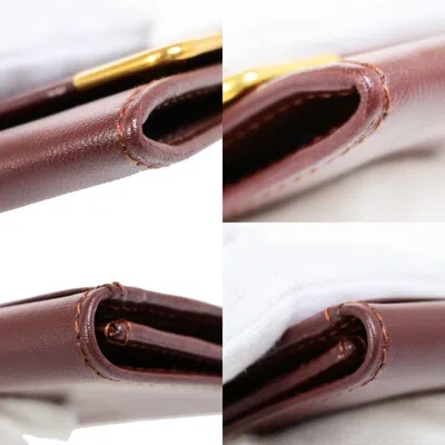 Pre-owned Cartier Must De  Burgundy Leather Wallet  ()