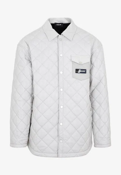 Egonlab Logo-patch Quilted Shirt In Gray