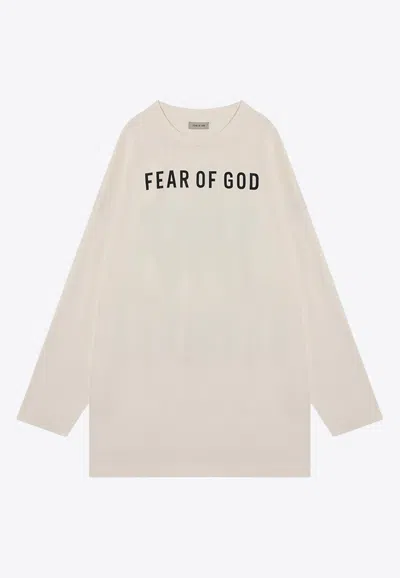 Fear Of God Long-sleeved Thunderbird T-shirt In Cream
