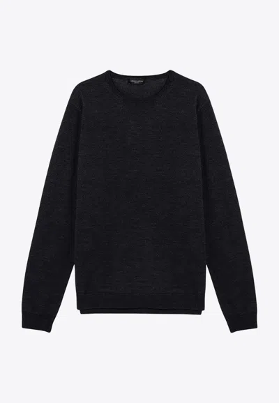 Roberto Collina Merino Wool Crewneck Sweater In Gray