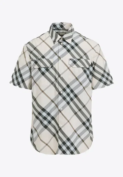 Burberry Short Sleeve Check Design Shirt In Multi