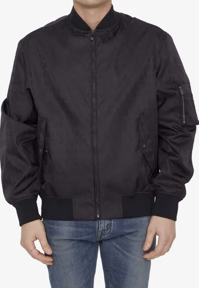Valentino Nylon Jacket With Toile Iconographe Print In Black
