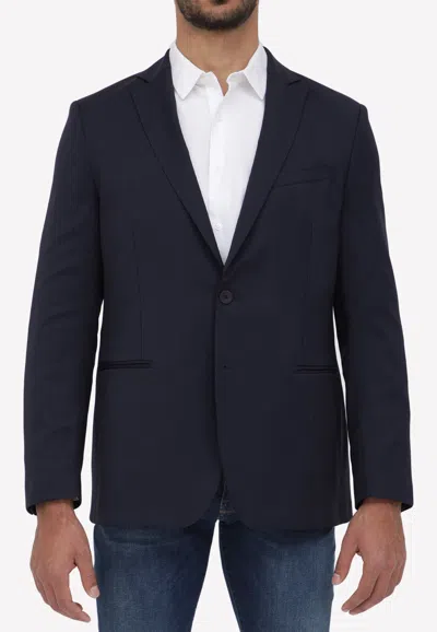 Tonello Blue Wool Jacket In Navy