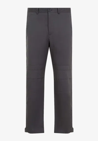 Ranra Grey Cotton Blend Trousers In Gray
