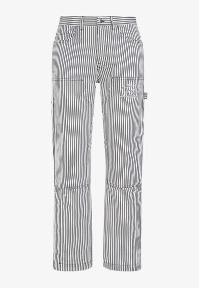 Amiri Striped Cotton Carpenter Pant In Monochrome