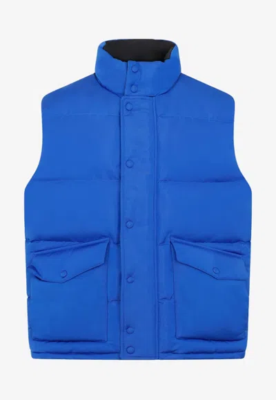 Alexander Mcqueen Man Down Jacket Bright Blue Size 40 Polyester In Blue
