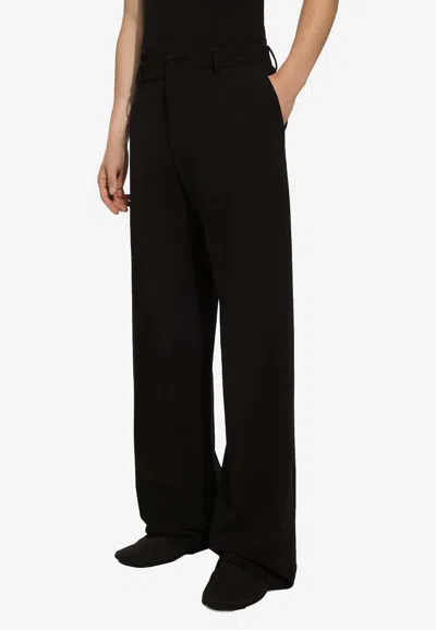 Dolce & Gabbana Black Wool Formal Tuxedo Trouser Pants In Black
