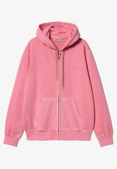 Carhartt Hooded Duster Script Jacket In Pink