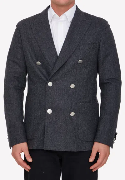Tonello Grey Wool Jacket In Grey