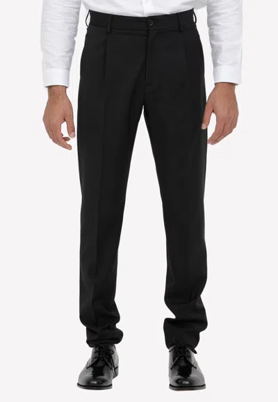 Tonello Black Wool Trousers In Black