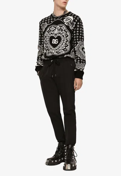 Dolce & Gabbana Drawstring Track Pants In Black