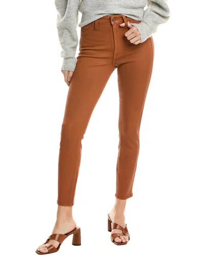 7 For All Mankind High-waist Chocolate Coated Ankle Skinny Jean In Brown