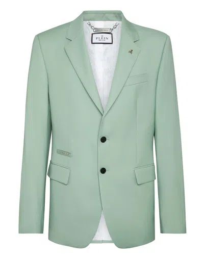 Philipp Plein Gigolò Fit Virgin Wool Blazer In Blue
