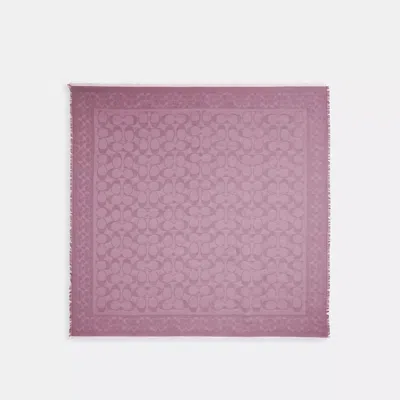 Coach Outlet Signature Oversized Square Scarf In Blue