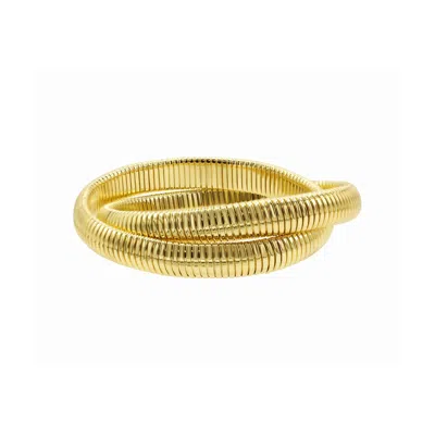 Adornia 14k Gold-plated 2-layer Omega Chain Bracelet In Gold
