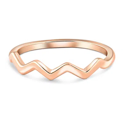 Pompeii3 Stackable Zig Zag Women's Ring Wedding Band In 14k White, Rose, Or Yellow Gold In Multi
