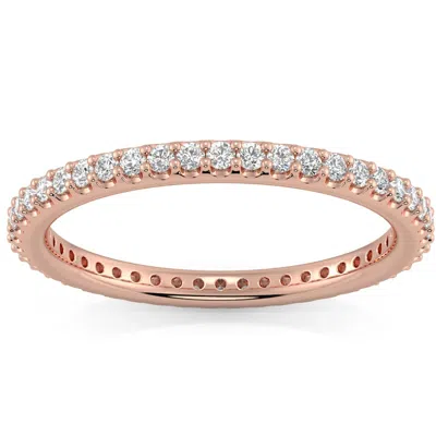 Pompeii3 1/3ct Diamond Skinny Stackable Eternity Ring 14k White Gold Womens Wedding Band In Multi