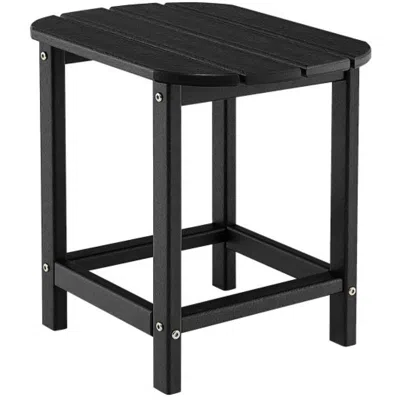Hivvago 18 Inch Weather Resistant Side Table For Garden Yard Patio-black