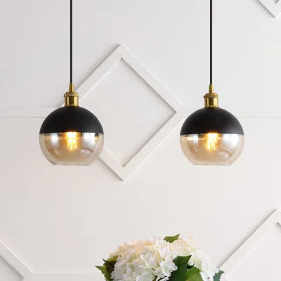 Jonathan Y Nixon 7.5" Adjustable Drop Globe Metal/glass Led Pendant