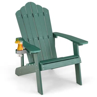 Hivvago Weather Resistant Hips Outdoor Adirondack Chair With Cup Holder-navy