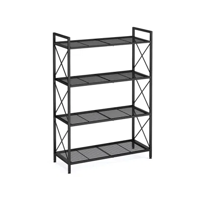 Breebe 31.5" Wide Storage Rack With X Side Frames Ink Black