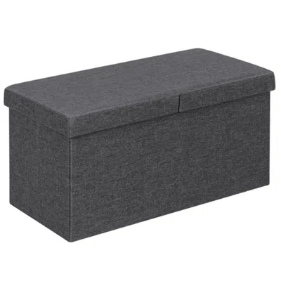 Hivvago 30 Inch Folding Storage Ottoman With Lift Top-dark Gray