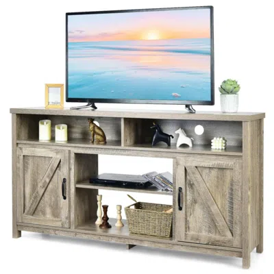 Hivvago 59 Inch Tv Stand Media Center Console Cabinet With Barn Door For Tv's 65 Inch-natural