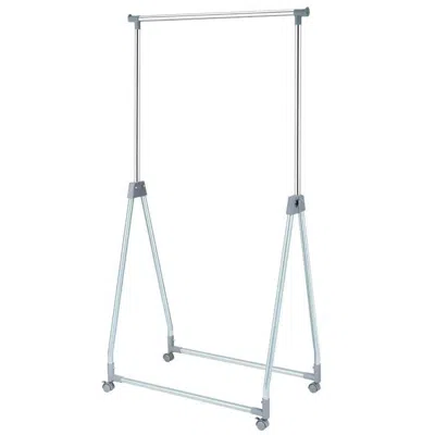 Quikfurn Folding Extendable Metal Garment Rack Clothes Hanging Rod With Lockable Wheels