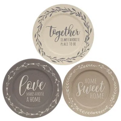 Homegifo Home Sweet Home Floral Band Plate 3 Asstd