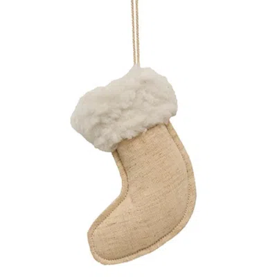 Homegifo Natural Christmas Stocking Fabric Ornament