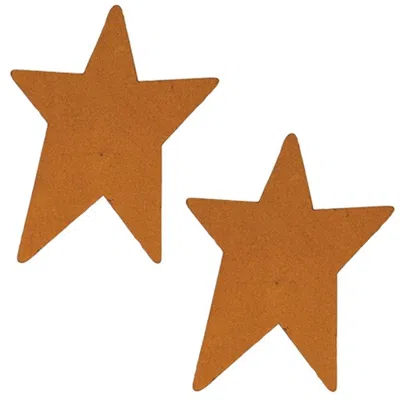 Homegifo 2/pkg Rusty Tin Stars 2-1/2"