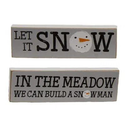 Homegifo In The Meadow Snowman Face Skinny Block 2 Asstd.