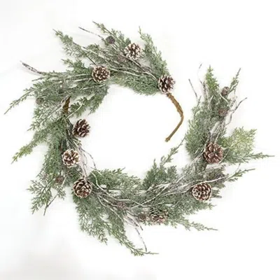 Homegifo Durham Cedar Birch Pinecone Garland 5ft