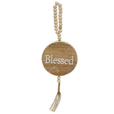 Homegifo *"blessed" Engraved Wooden Ornament W/bead Hanger