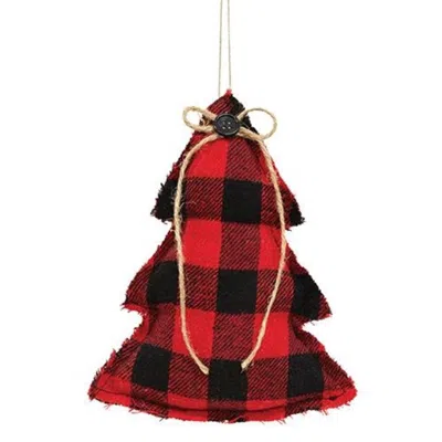 Homegifo *red & Black Check Stuffed Tree Ornament
