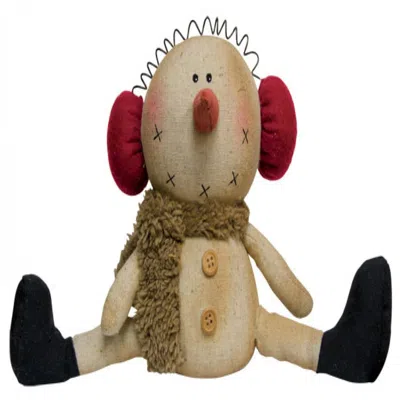 Homegifo Sitting Snowman W/earmuffs