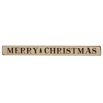 Homegifo Merry Christmas Engraved Block Auth. White 18"