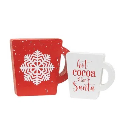 Homegifo 2/set Hot Cocoa For Santa Chunky Cup Sitters