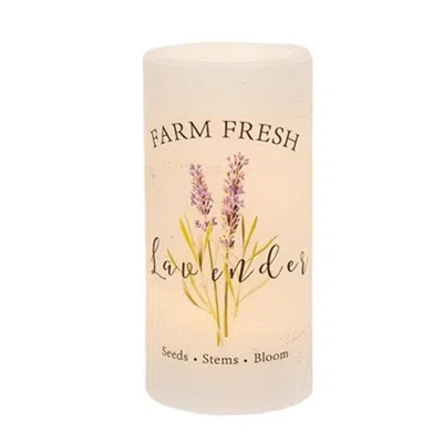 Homegifo Farm Fresh Lavender Led Pillar 3"x6"