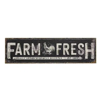Homegifo Farm Fresh Black Distressed Metal Sign