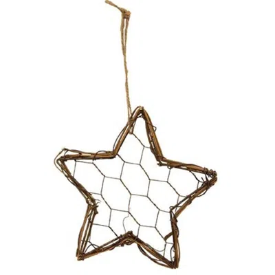 Homegifo Grapevine & Chicken Wire Star 4"