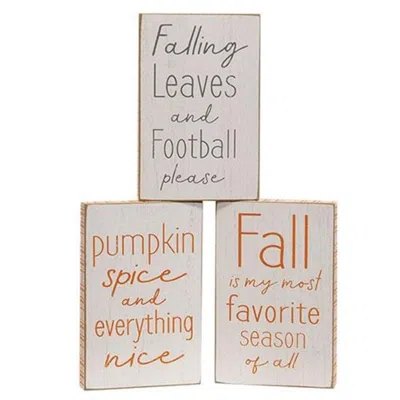 Homegifo Fall Is My Favorite Season Distressed Wooden Block 3 Asstd.