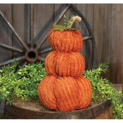 Homegifo Orange Chenille Stuffed Pumpkin Stack