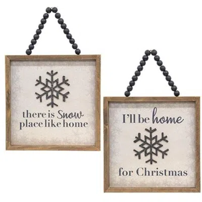 Homegifo *snow Place Like Home Beaded Framed Sign 2 Asstd.