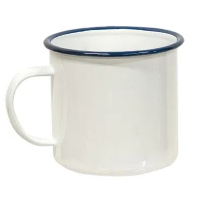 Homegifo Blue Rim Enamel Soup Mug