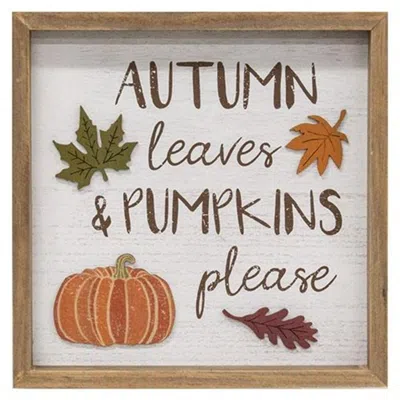 Homegifo *autumn Leaves & Pumpkins Please Distressed Wooden Frame