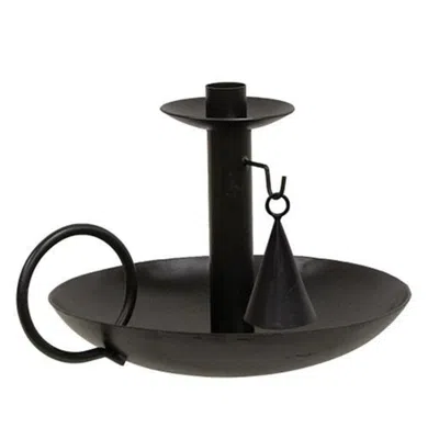 Homegifo Black Metal Taper Holder W/snuffer