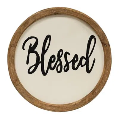 Homegifo *blessed Round Sign 12"
