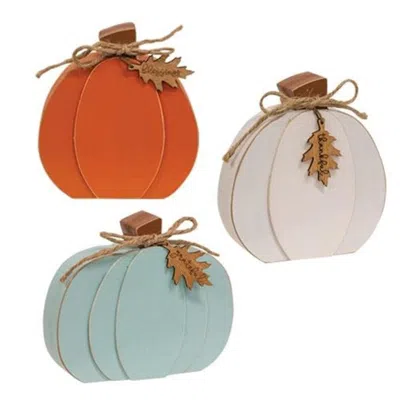 Homegifo Fall Word Tag Chunky Pumpkin 3 Asstd.